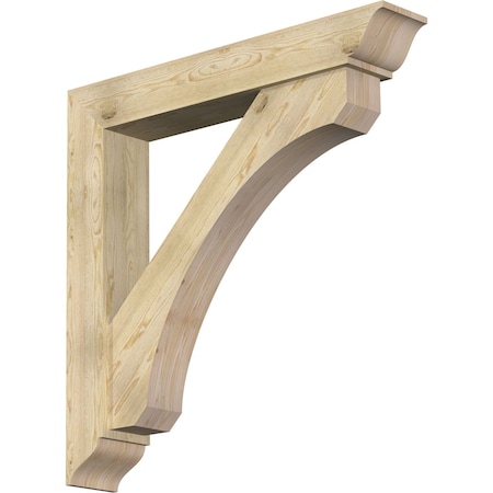 Ekena Millwork Legacy Traditional Rough Sawn Bracket w/ Offset Brace, Douglas Fir, 8"W x 48"D x 48"H BKT0806X48X48LEC01RDF